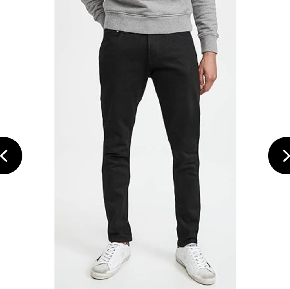 Club Monaco Mens Super Slim Black Demim Stretch Fabric 5 Pocket  New 34X32